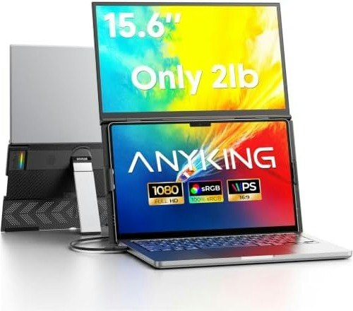 Anyking S15 Plus 15.6" 1080p IPS Portable Laptop Screen Extender: $110