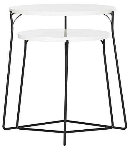 Safavieh Ryne White Lacquer Stacking Round End Table: $129.80 Safavieh Ryne White Lacquer Stacking Round End Table: $129.80