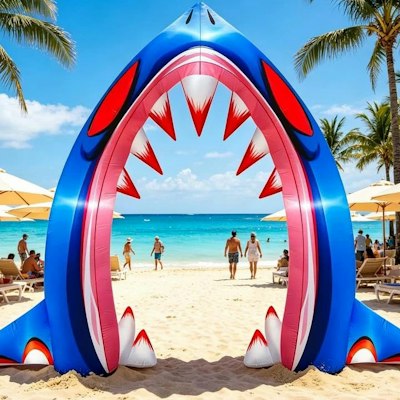 10-Foot Inflatable Shark Archway w/ LED Lights for $16 + free shipping w/ Prime