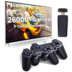 Retro Game Console with 26,000+ Games and Wireless Controllers for $28 + free shipping w/ Prime