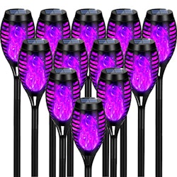 Halloween Purple Solar Flickering Flame Lights 12-Pack for $25 + free shipping w/ Prime