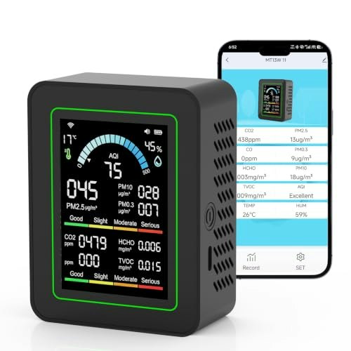 10-in-1 Smart WiFi Air Quality Monitor: $34.99