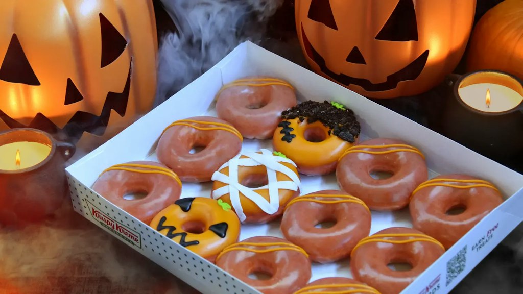 Krispy Kreme Halloween All Jacked Up Dozen Doughnuts: $13