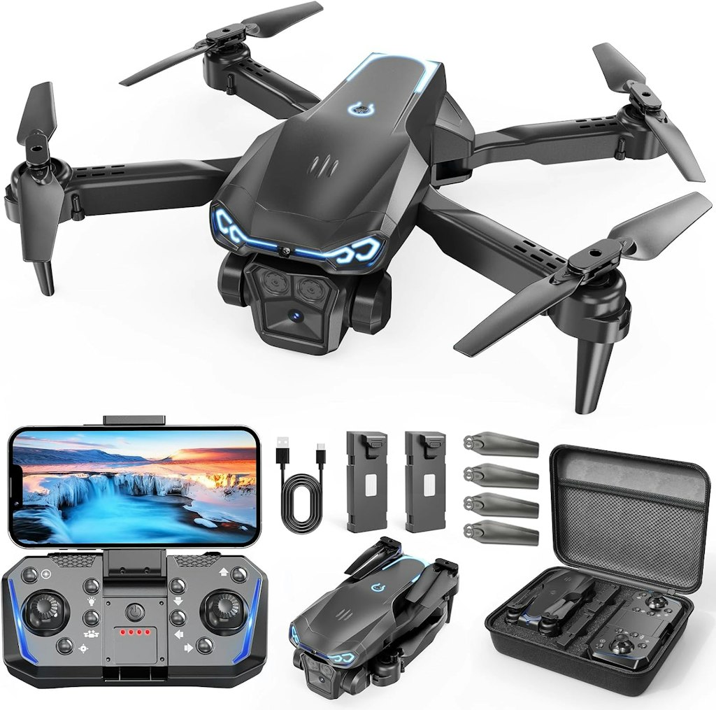 1080P Foldable Drone for Beginners w/ One-Key Takeoff, 360° Flip, and Gesture Selfie: $22.49