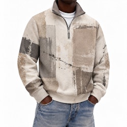 Men's Geometric Quarter-Zip Sweatshirt for 2 for $18 + $18 shipping