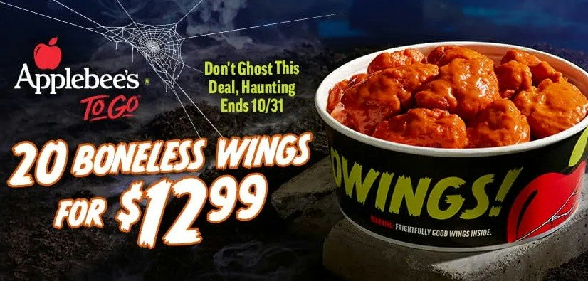 Applebee's Halloween Hallowings 20-Boneless Wing Bucket: $13