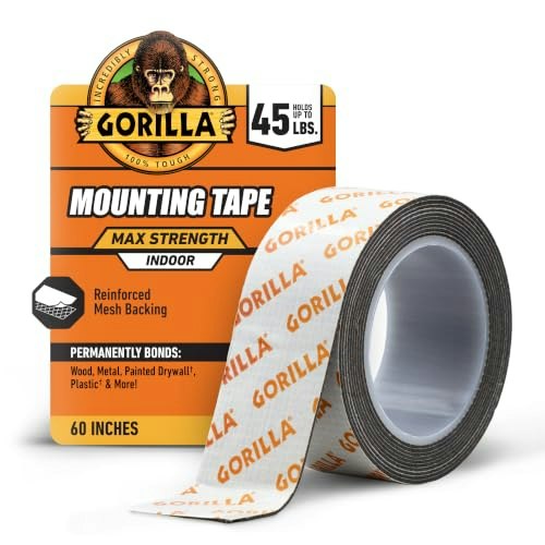 Gorilla 1" x 60" Max Strength Double-Sided Mounting Tape: $8.37 Gorilla 1" x 60" Max Strength Double-Sided Mounting Tape: $8.37