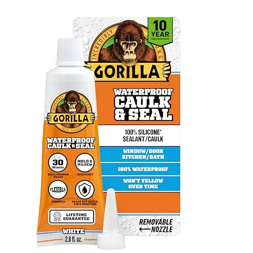 Gorilla 100% Silicone Waterproof Sealant 2.8oz Tube: $6.34 Gorilla 100% Silicone Waterproof Sealant 2.8oz Tube: $6.34