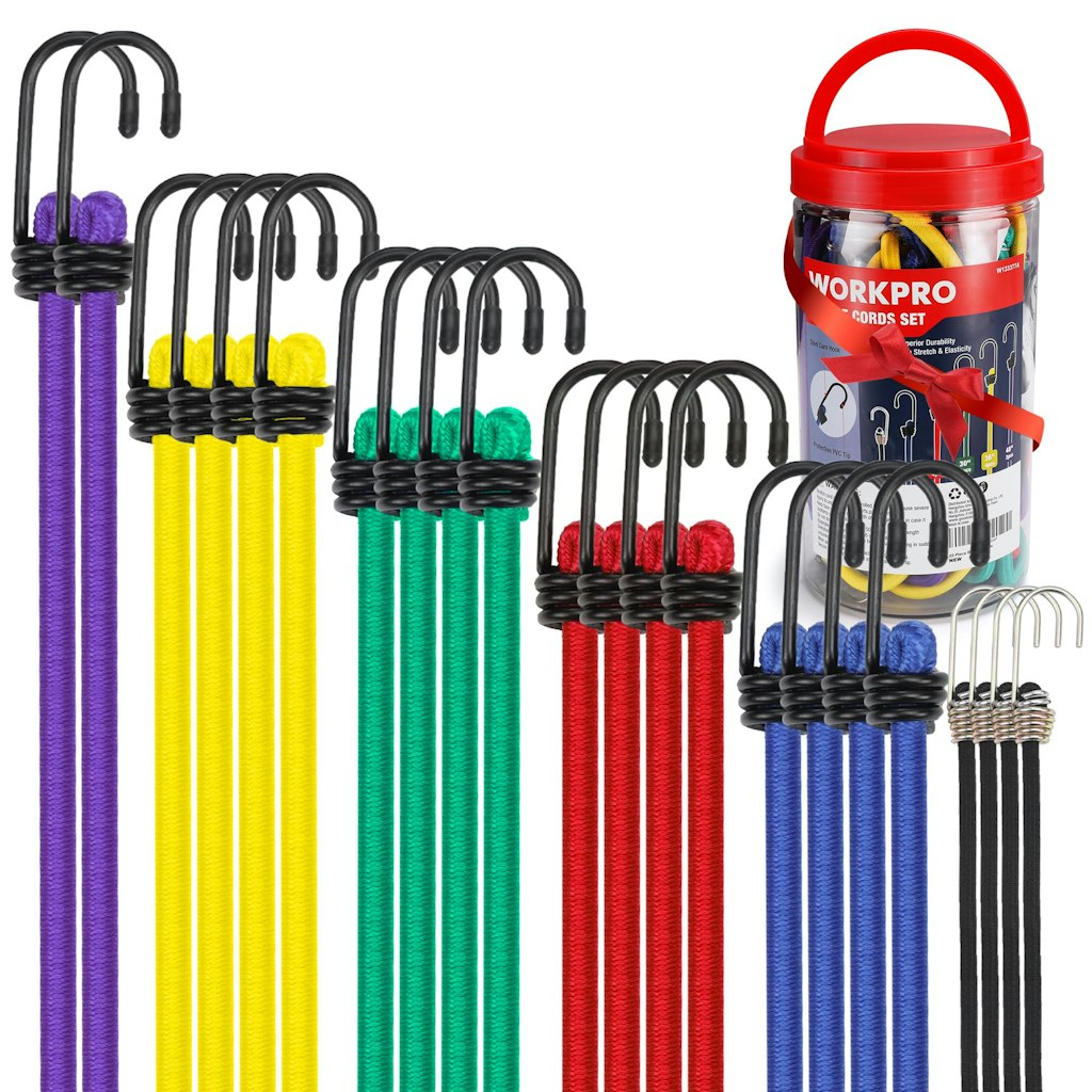 WorkPro Heavy Duty Bungee Cords w/ Hooks 22-Piece Set: $18 WorkPro Heavy Duty Bungee Cords w/ Hooks 22-Piece Set: $18