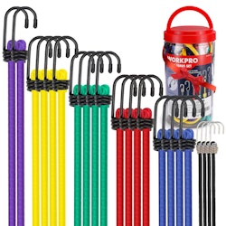 WorkPro Heavy Duty Bungee Cords w/ Hooks 22-Piece Set for $18 + free shipping w/ Prime