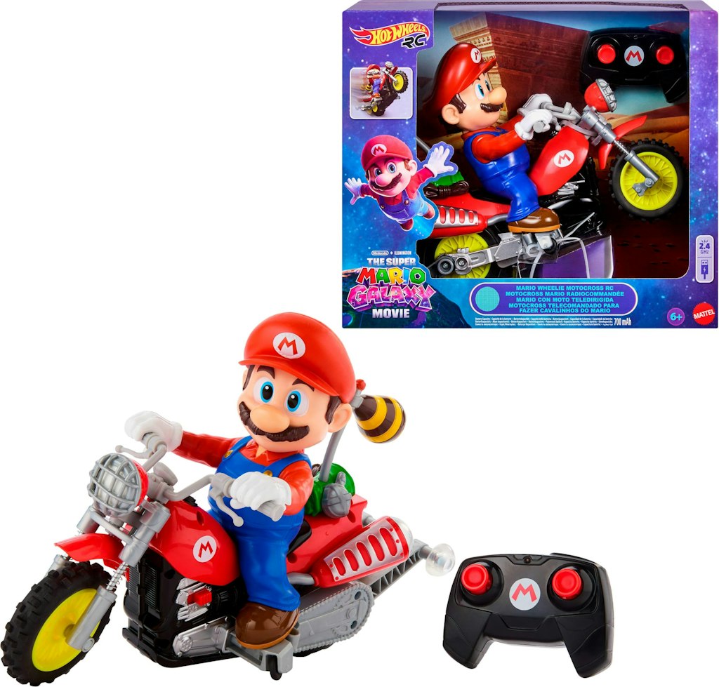 Hot Wheels Mario Wheelie Motocross RC Motorcycle: $27