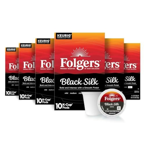 Folgers Black Silk Dark Roast Coffee Keurig K-Cup Pods 60-Count: $34.14 Folgers Black Silk Dark Roast Coffee Keurig K-Cup Pods 60-Count: $34.14
