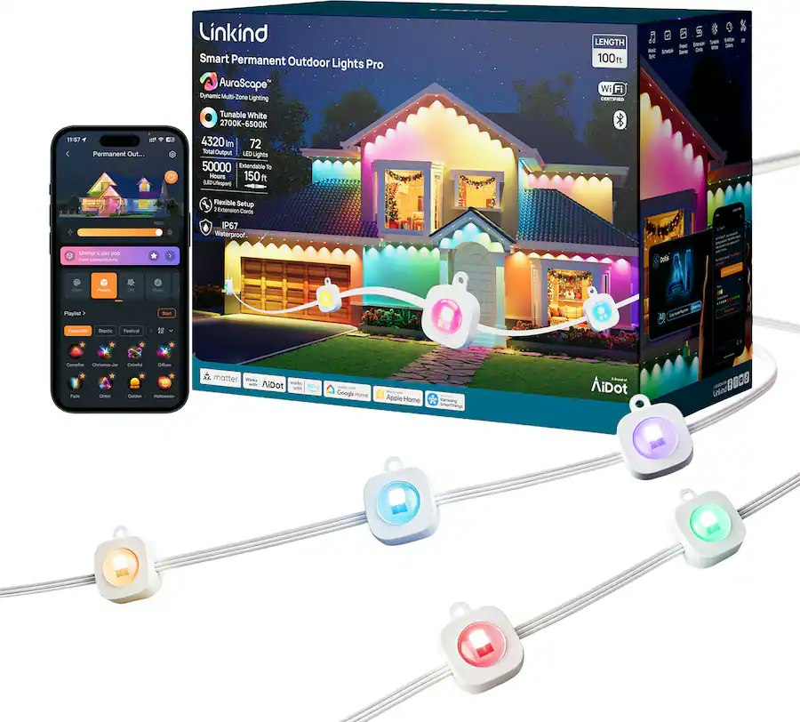 Linkind 100-Foot Smart Permanent Outdoor Lights Pro: $90 Linkind 100-Foot Smart Permanent Outdoor Lights Pro: $90