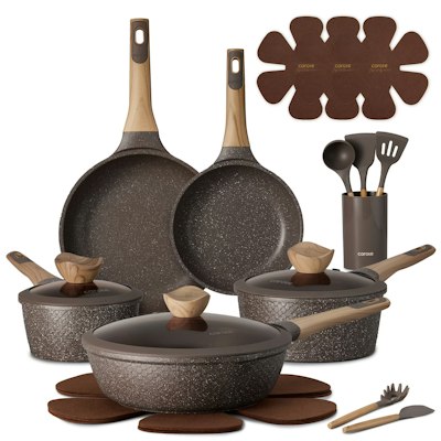 Carote Nonstick Granite 18-Piece Cookware Set for $70 + free shipping