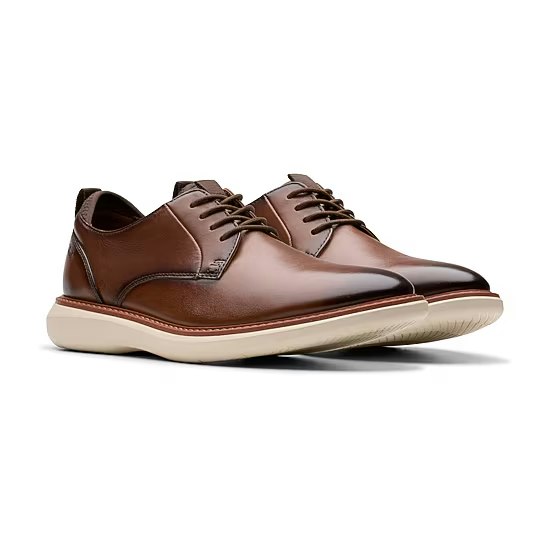 Clarks Men's Brantin Plain Toe Leather Oxford Shoes: $65 Clarks Men's Brantin Plain Toe Leather Oxford Shoes: $65