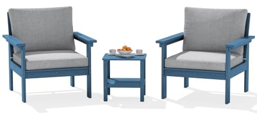 Serwall HDPE Outdoor Bistro Set with Cushions: $319.98 Serwall HDPE Outdoor Bistro Set with Cushions: $319.98
