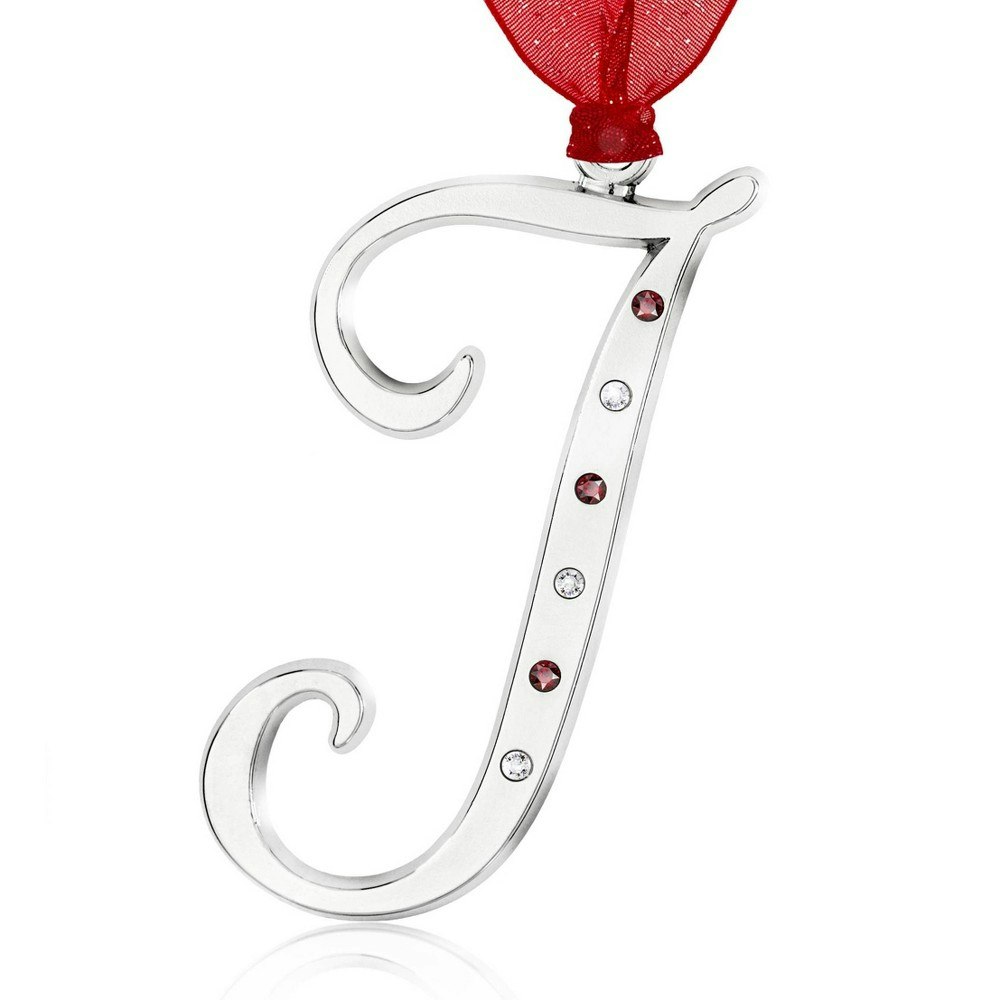 Gloria Duchin Silvertone Initial J Tree Ornament: $9.99