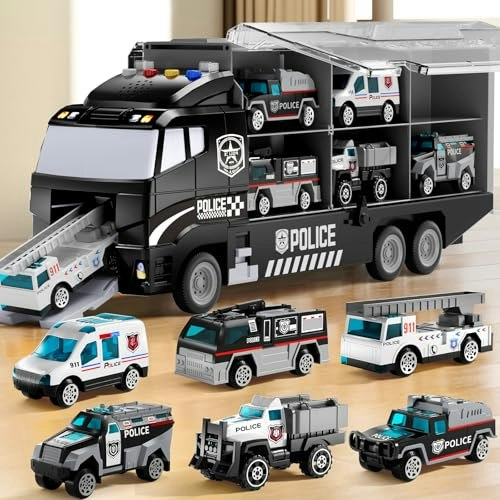 Niplooow Police Transport Truck Toy Set with Play Mat and Die-Cast Car: $28.02 Niplooow Police Transport Truck Toy Set with Play Mat and Die-Cast Car: $28.02