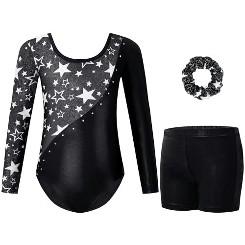 Gogokids Girls Long Sleeve Gymnastics Leotard 3-Piece Set: $12.34