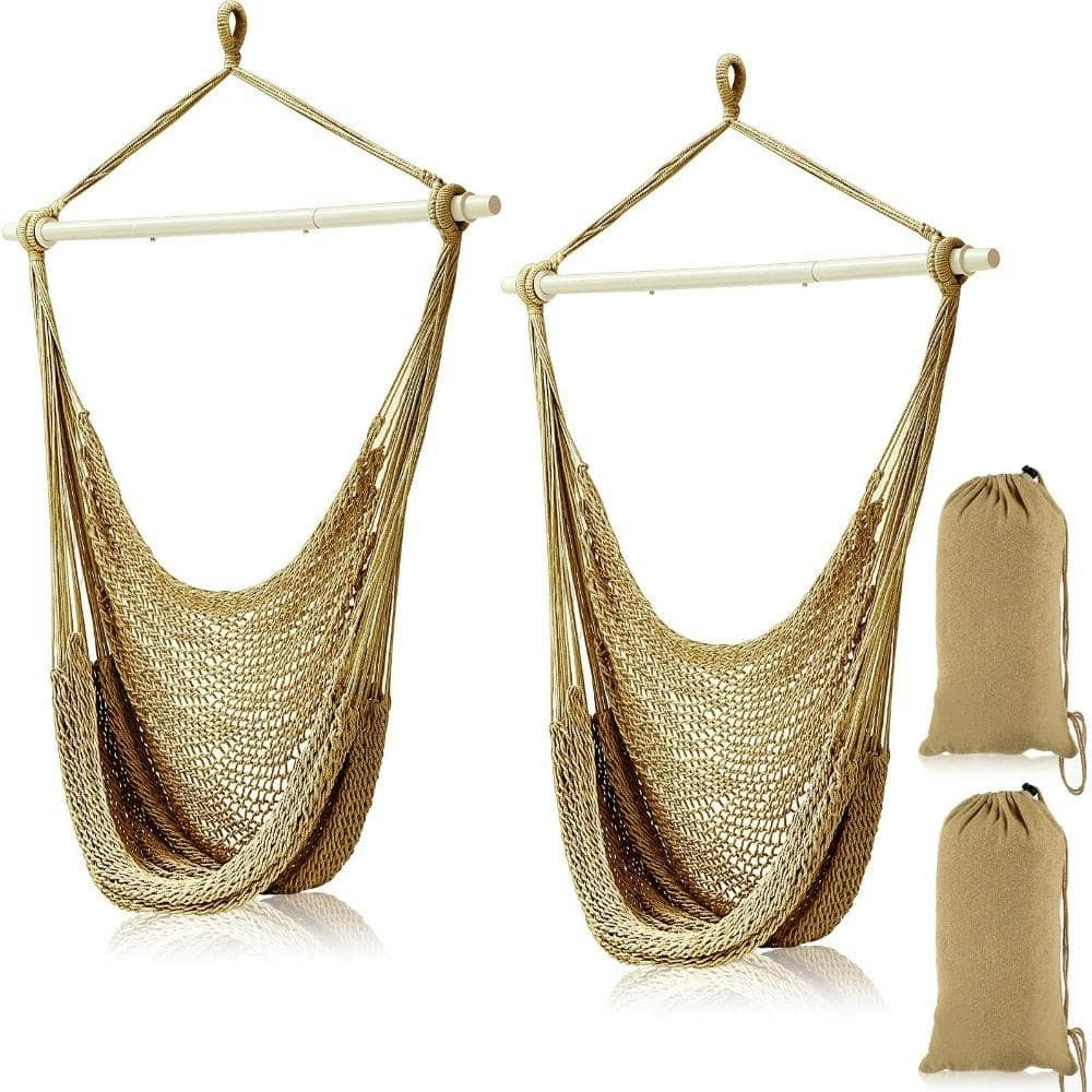 Boho Cotton Rope Hammock Swing Chair 2-Pack: $167.75 Boho Cotton Rope Hammock Swing Chair 2-Pack: $167.75