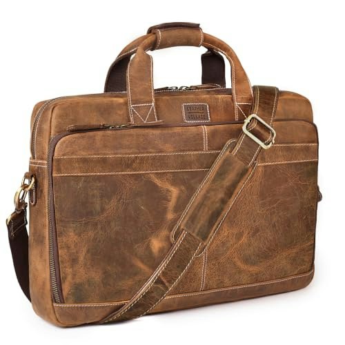 Leather Village 18-inch Leather Laptop Messenger Briefcase: $84.99 Leather Village 18-inch Leather Laptop Messenger Briefcase: $84.99