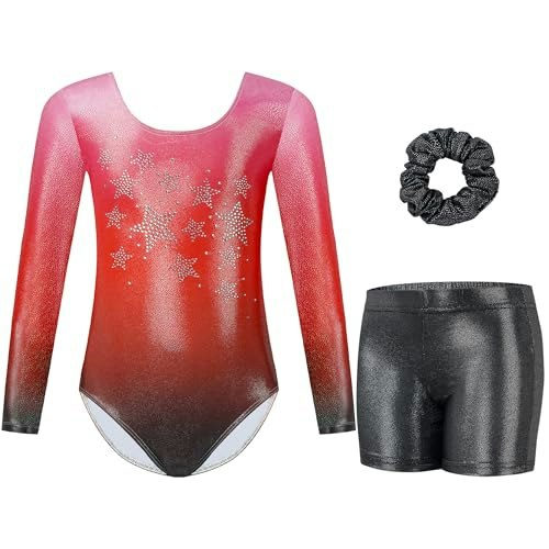 Gogokids Girls Long Sleeve Gymnastics Leotard 3-Piece Set: $8.49