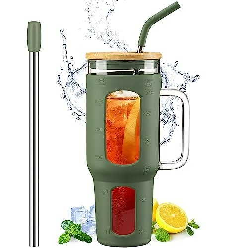 Winsa 46-oz. Glass Tumbler with Lid and Straw: $25.49 Winsa 46-oz. Glass Tumbler with Lid and Straw: $25.49