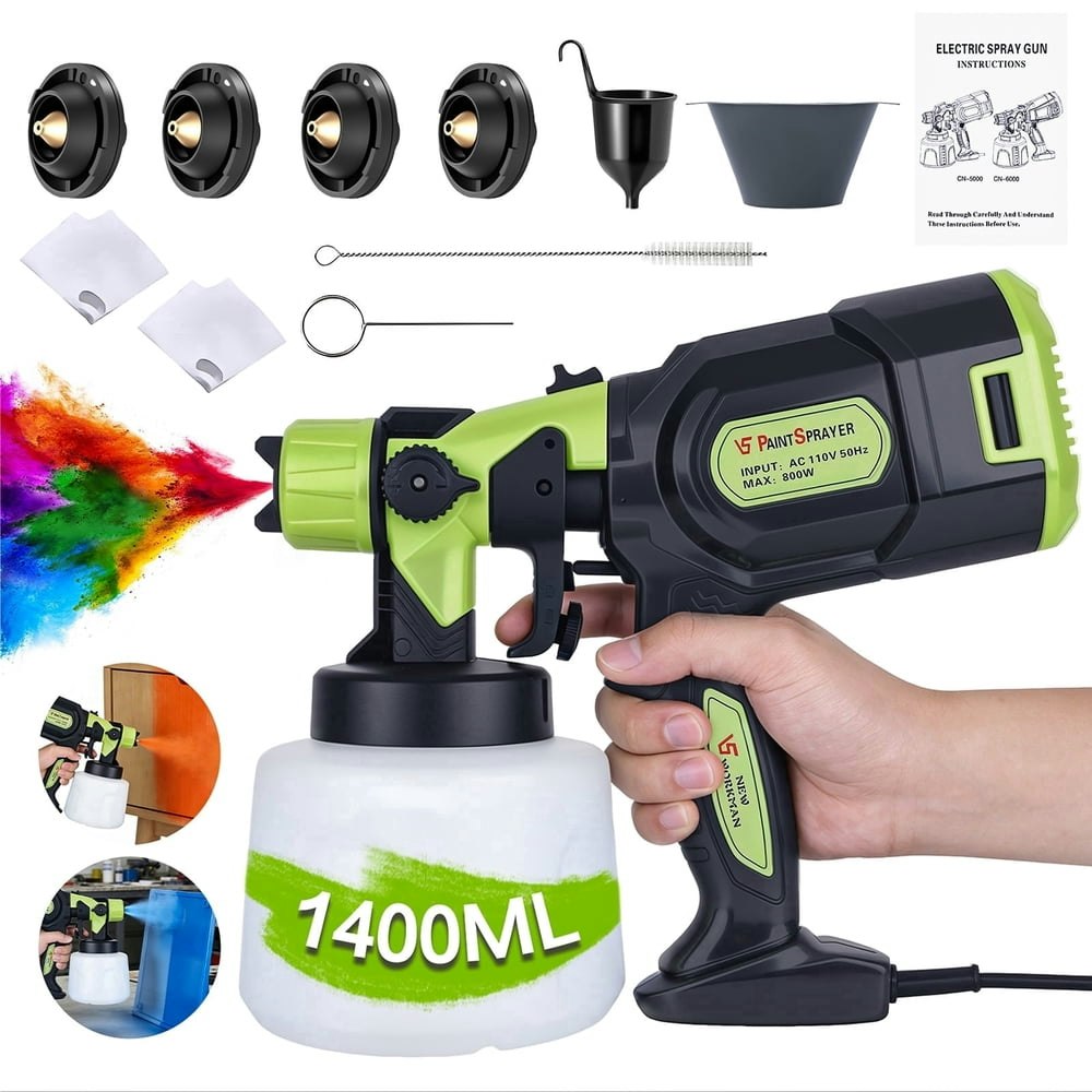 Foukus 800W 1,400ml Electric HVLP Paint Sprayer: $29.99 Foukus 800W 1,400ml Electric HVLP Paint Sprayer: $29.99
