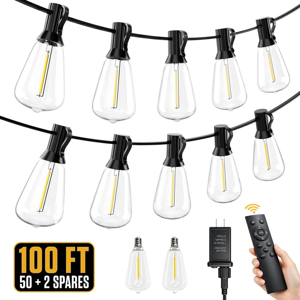 Foukus 100-foot ST38 LED Outdoor String Lights: $26.99