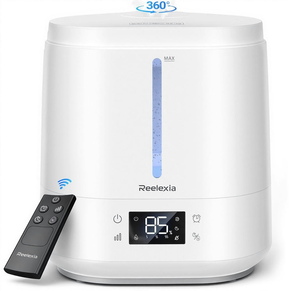 Reelexia 6L Top-Fill Cool Mist Ultrasonic Humidifier: $40.99 Reelexia 6L Top-Fill Cool Mist Ultrasonic Humidifier: $40.99