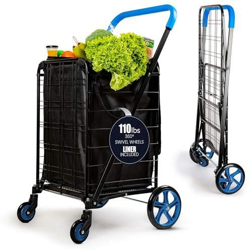 SereneLife Folding Utility Shopping Cart: $30.29
