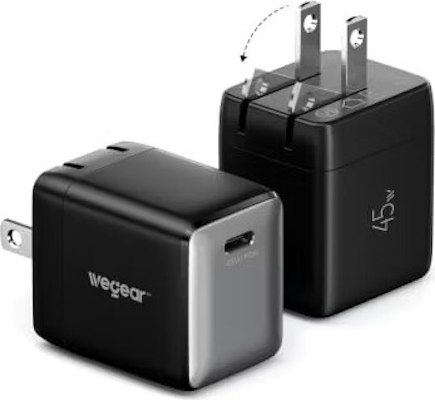 Wegear 45W GaN USB C Wall Charger 2-Pack for $19 + free shipping