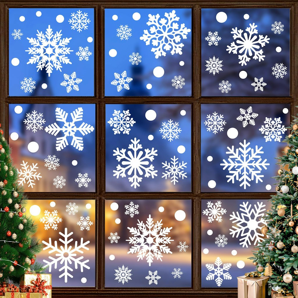 116-Piece Christmas Window Cling Set: $4.79 116-Piece Christmas Window Cling Set: $4.79