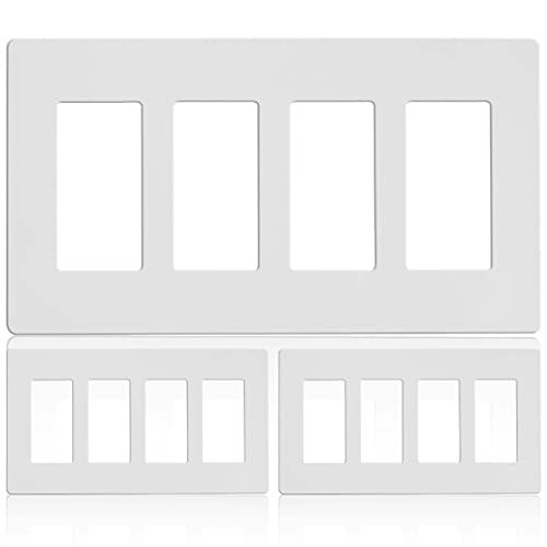 Faith Electric 4-Gang Decorator Screwless Wall Plate 4-Pack: $5.75