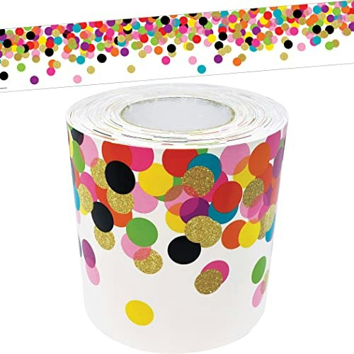 Teacher Created Resources Confetti Straight Rolled Border Trim 50-Foot: $4.75