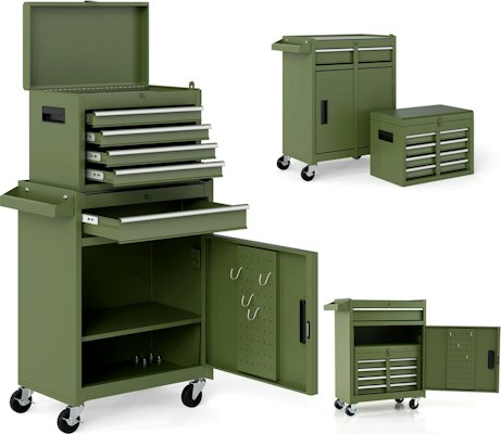 Goplus 5-Drawer Rolling Tool Chest w/ Detachable Top Toolbox for $140 + free shipping
