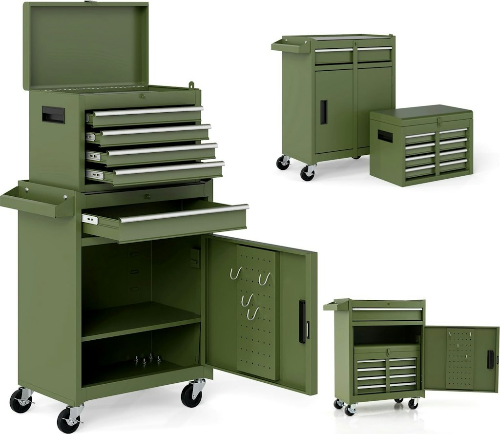 Goplus 5-Drawer Rolling Tool Chest w/ Detachable Top Toolbox: $140
