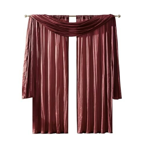 Threadmade Athena Faux Silk Window Curtain and Scarf Set 52"x95": $29.05 Threadmade Athena Faux Silk Window Curtain and Scarf Set 52"x95": $29.05