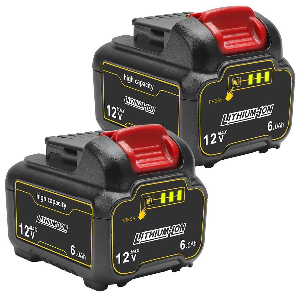 6.0Ah 12V Lithium-Ion Replacement Batteries for DeWalt 12V Tools: $34