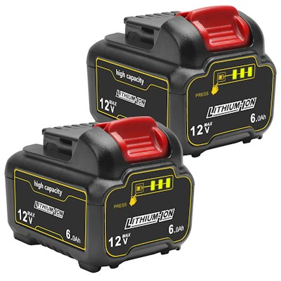 6.0Ah 12V Lithium-Ion Replacement Batteries for DeWalt 12V Tools for $34 + free shipping