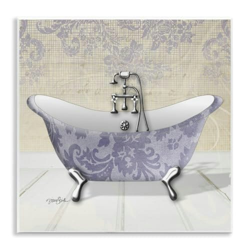 Stupell Industries Purple Damask Claw Foot Tub 12x12-Inch Wall Plaque: $32.99 Stupell Industries Purple Damask Claw Foot Tub 12x12-Inch Wall Plaque: $32.99