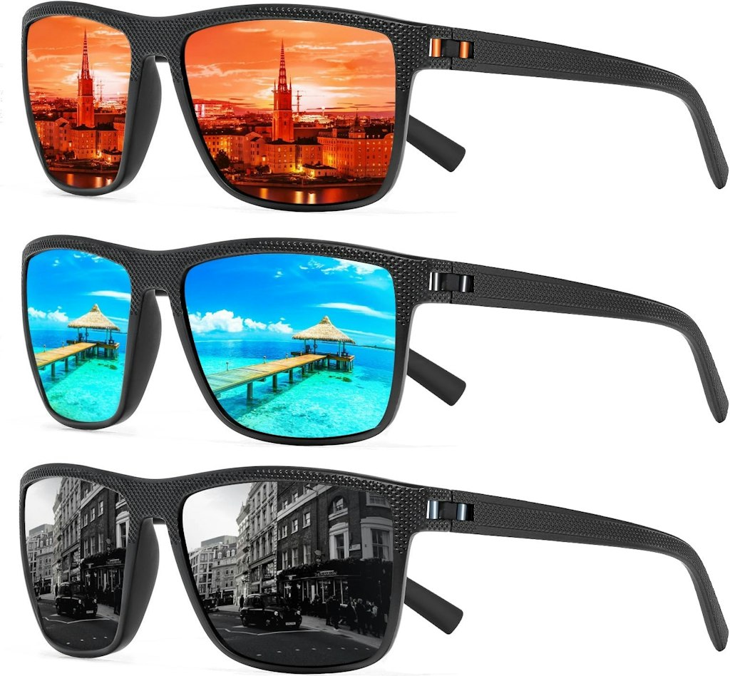 Men's Square Polarized Sunglasses 3-Pack: $13 Men's Square Polarized Sunglasses 3-Pack: $13