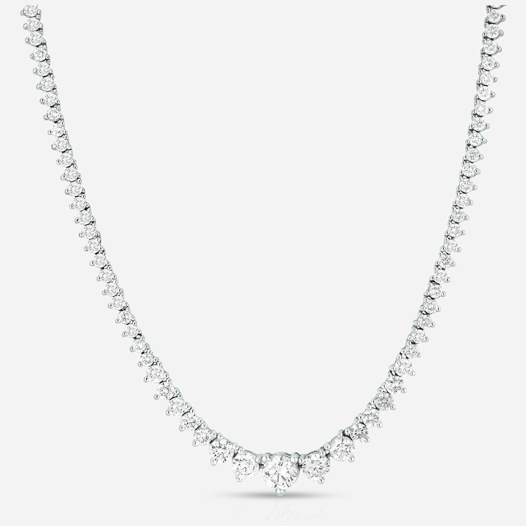 20-CT Created White Sapphire Graduated Tennis Necklace: $78