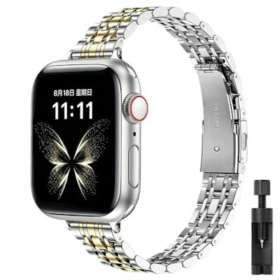 Slim Stainless Steel Apple Watch Band for $6 + free shipping w/ Prime