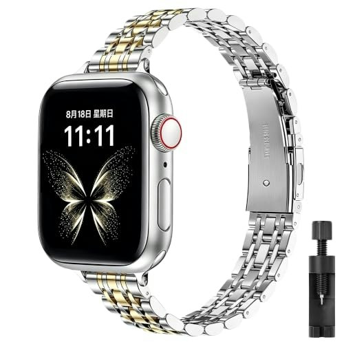 Slim Stainless Steel Apple Watch Band: $6.49