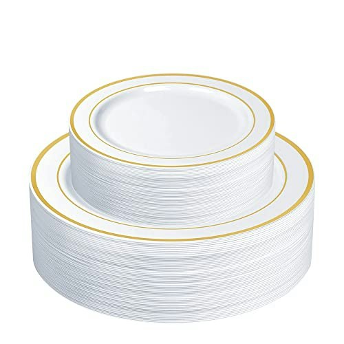 Setup 60-Piece Gold Trim Plastic Dinnerware Set: $23.79