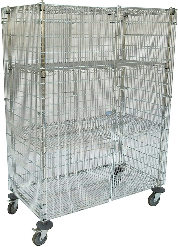 Commercial Wire Security Cart w/ Adjustable Shelves: $779