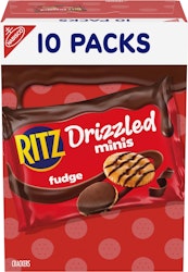 Ritz Drizzled Minis Fudge Crackers Snack Pack 10-Pack for $4 + free shipping w/ Prime