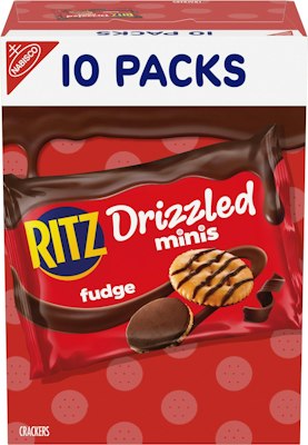 Ritz Drizzled Minis Fudge Crackers Snack Pack 10-Pack for $4 + free shipping w/ Prime