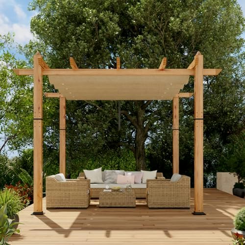 Gaomon 10' x 10' Aluminum Retractable Canopy Pergola: $243.09 Gaomon 10' x 10' Aluminum Retractable Canopy Pergola: $243.09